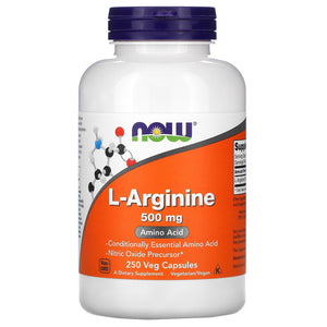 B1, L-Arginine, 500 mg, 250 Veg Caps, NOW