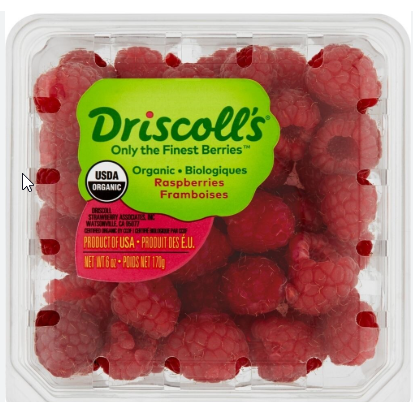 Berries, Raspberries, organic