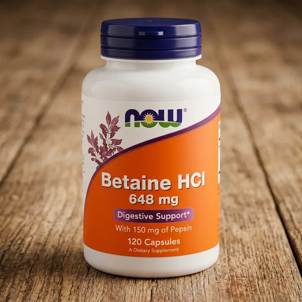 A1, Betaine HCI, 648 mg, 120 Veg Caps, NOW
