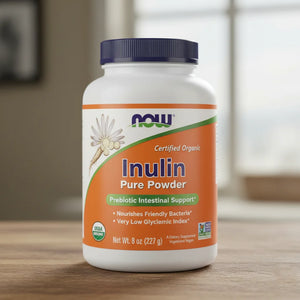 NOW Inulin Pure Powder | Organic Prebiotic Fiber for Gut Health | 8 oz